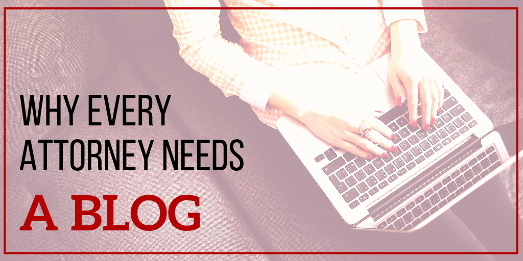 Attorney writing blog on laptop