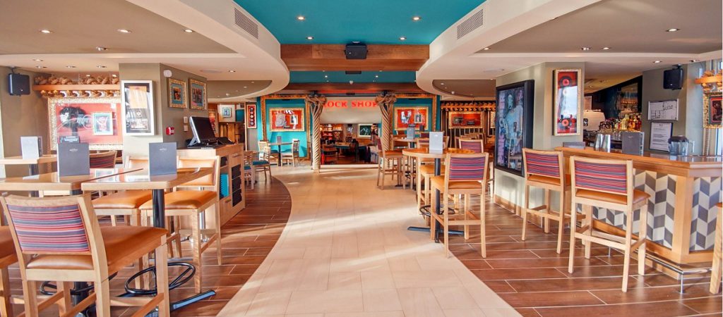 Spacious modern restaurant and bar interior