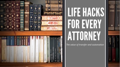 Bookshelf with legal books and attorney tips